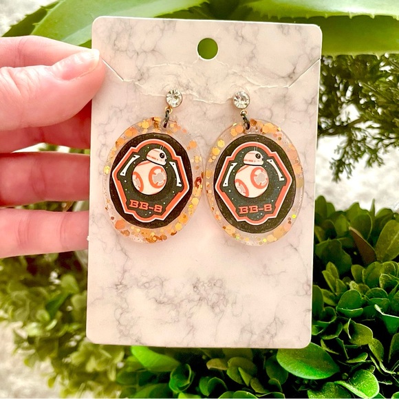 BB-8 Acrylic Earrings - Picture 3 of 5
